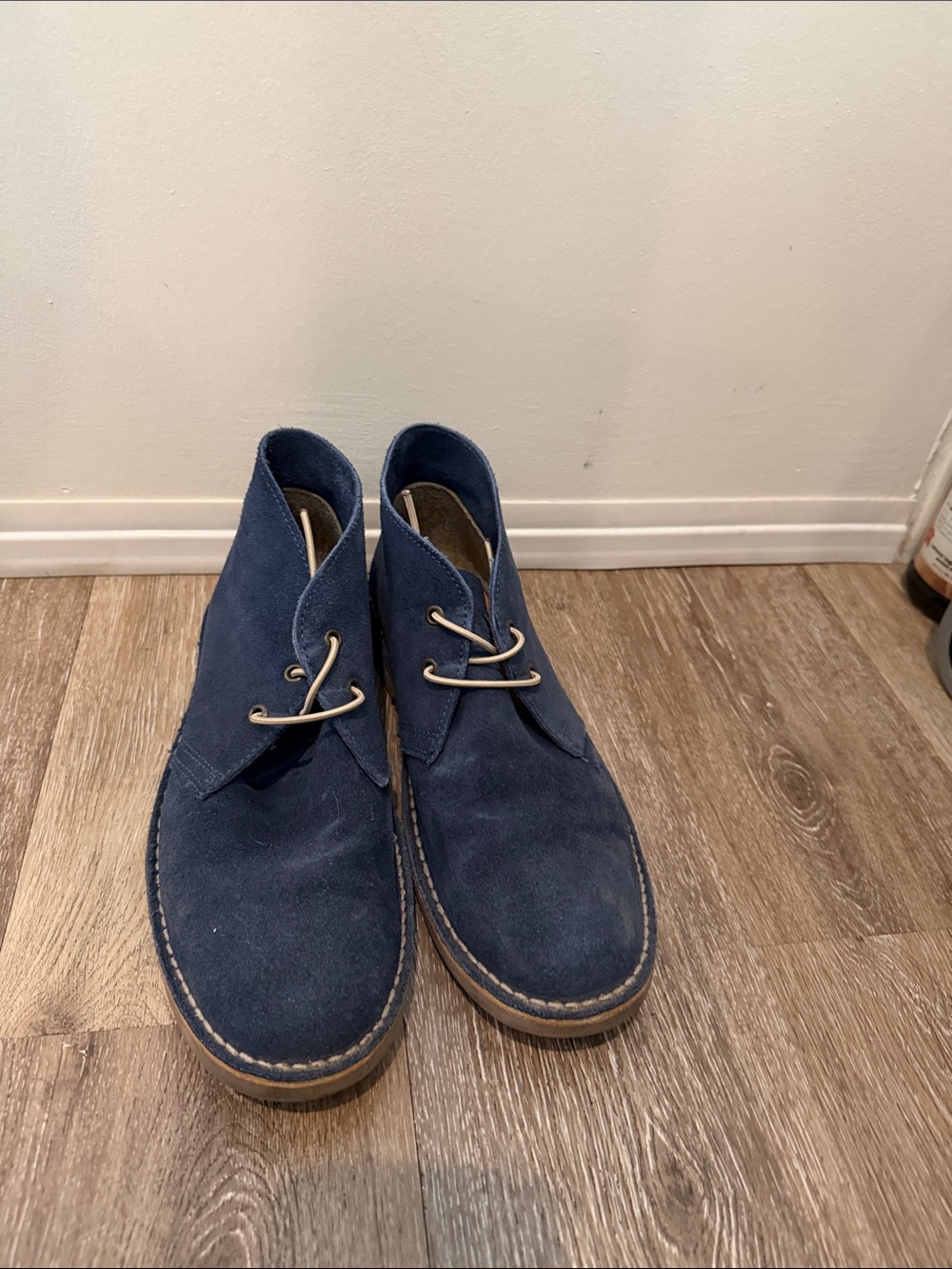 Men's Navy Suede Chukka Boots - Casual Lace-Up